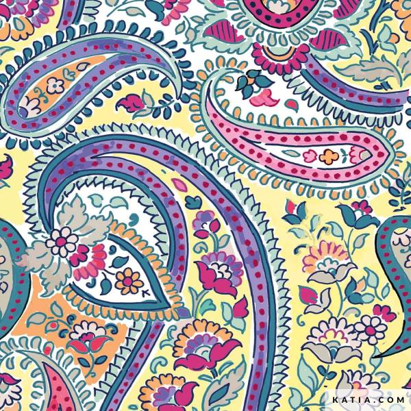 Viskose Stoff Ecoviscose Indian Paisley